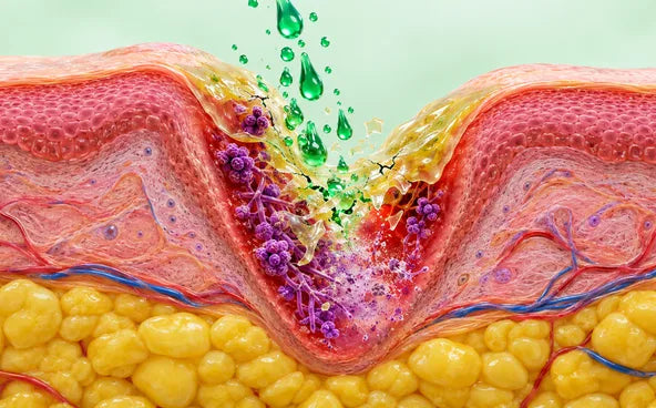 Antifungal actives breaking through the fungal film on the skin