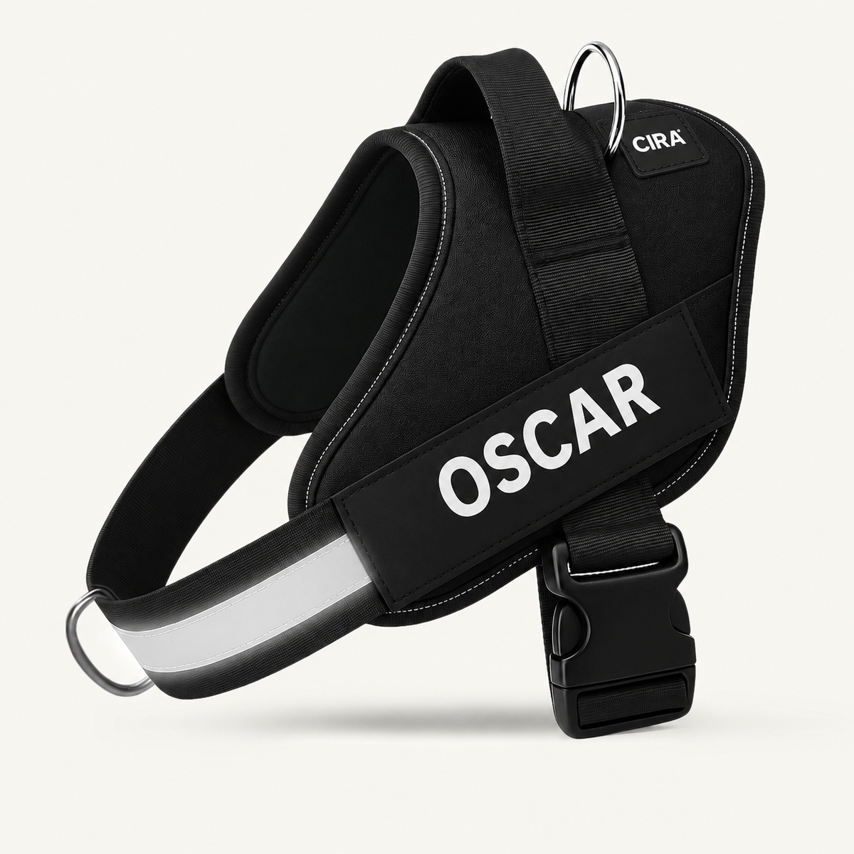 CIRA — CIRA personalized black dog harness — en-harness-1