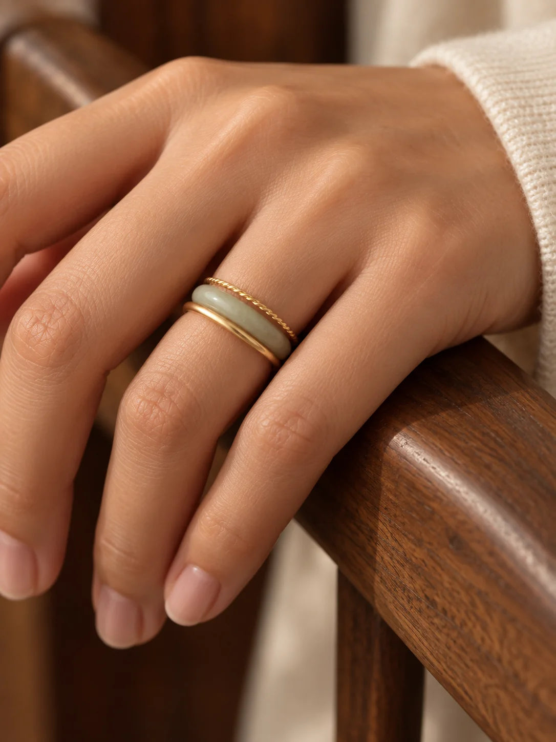 CIRA — Skinny Jade Ring